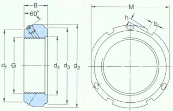 KMT precision lock nut with locking pin